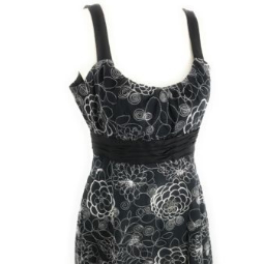 Evan Picone Women Dress Size 8 Black Embroidered